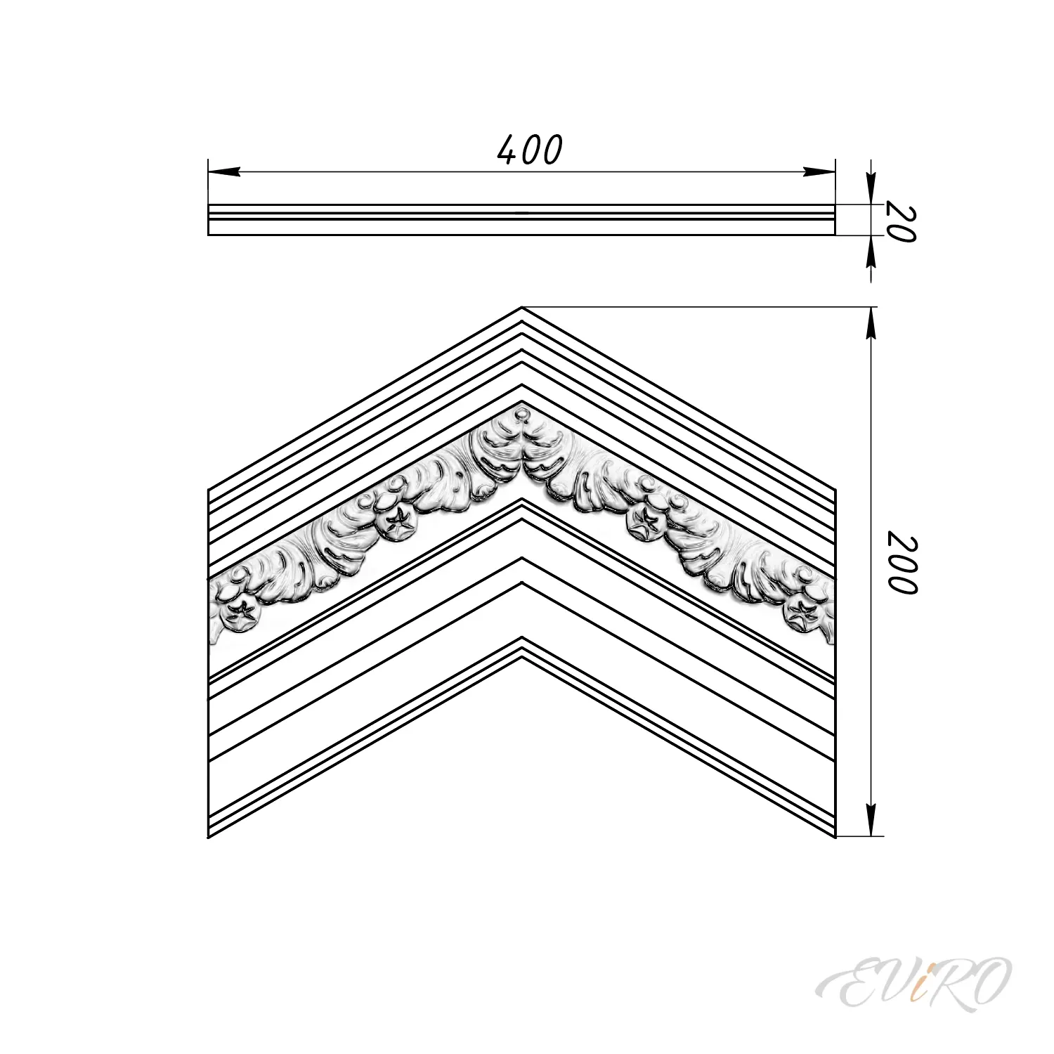 Гипсовая 3D панель EViRO W130 CHEVRON