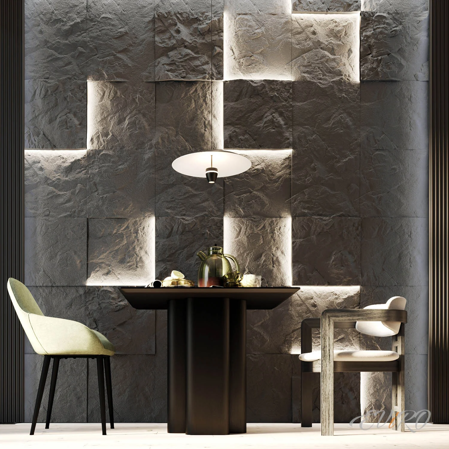 Гипсовая 3D панель EViRO Mountain Rock LED