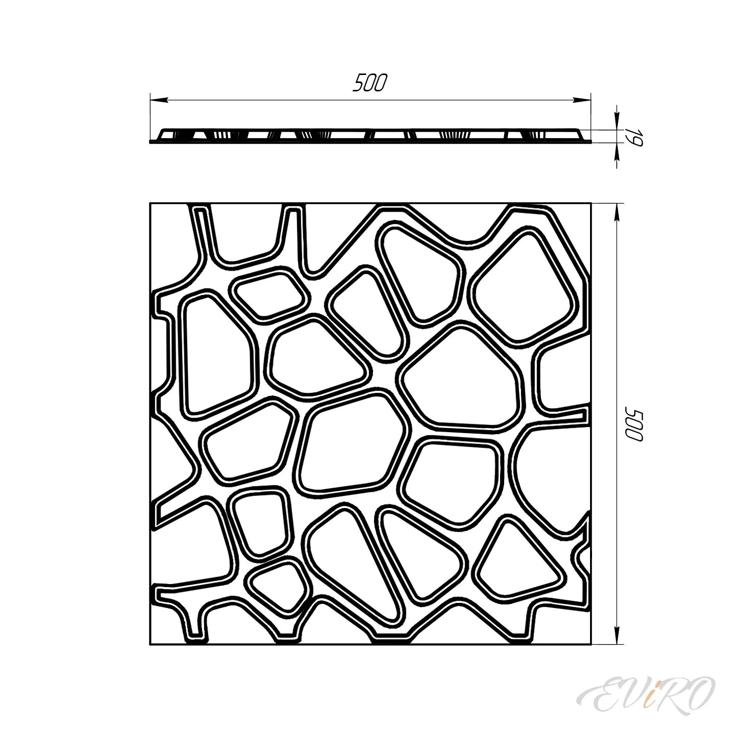 Гипсовая 3D панель EViRO Впадины