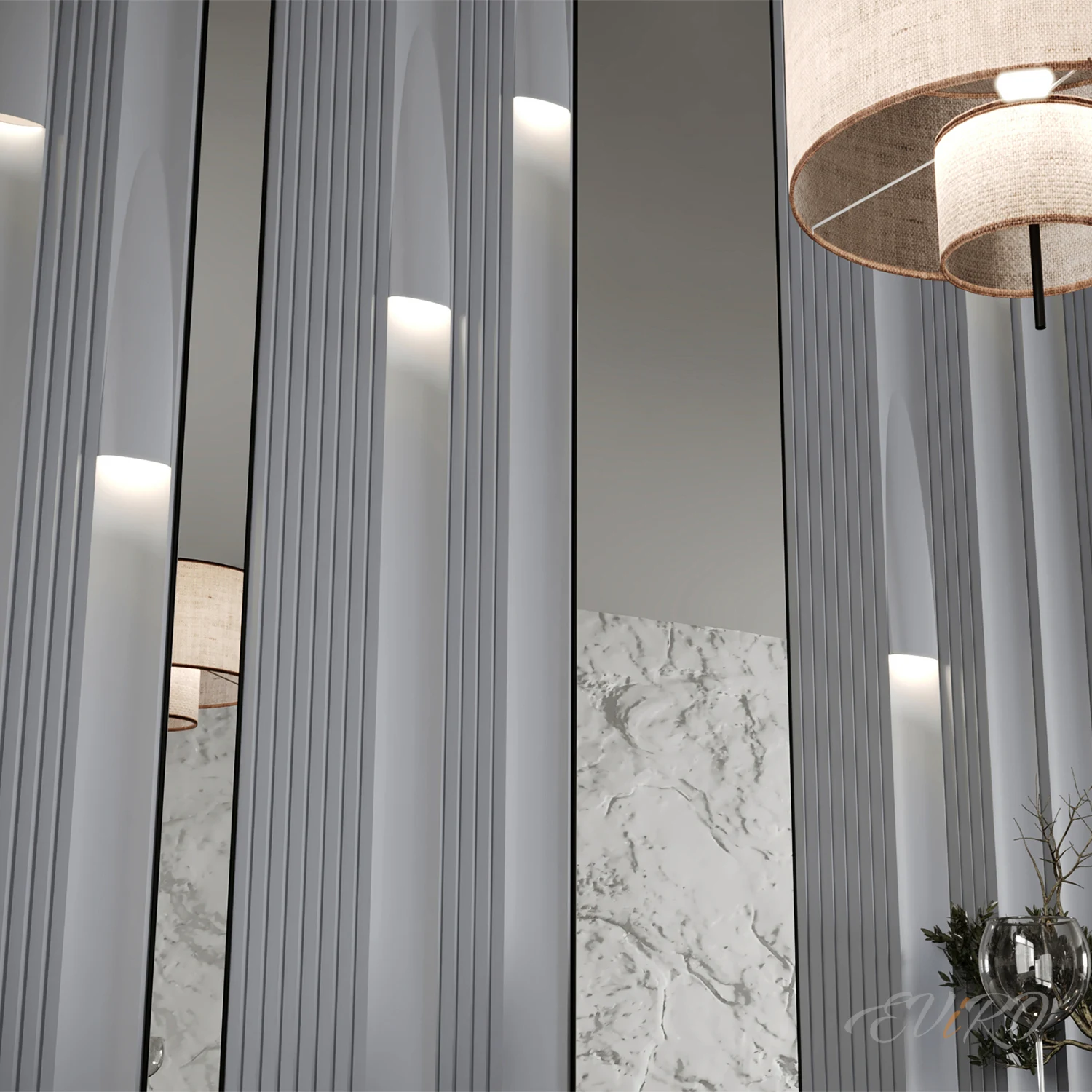 Гипсовая панель с подсветкой Woods