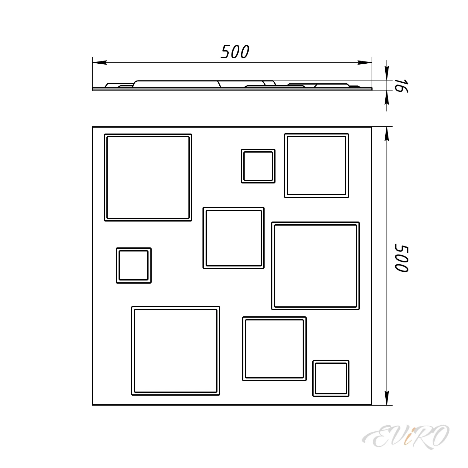Гипсовая 3D панель EViRO Квадраты мелкие