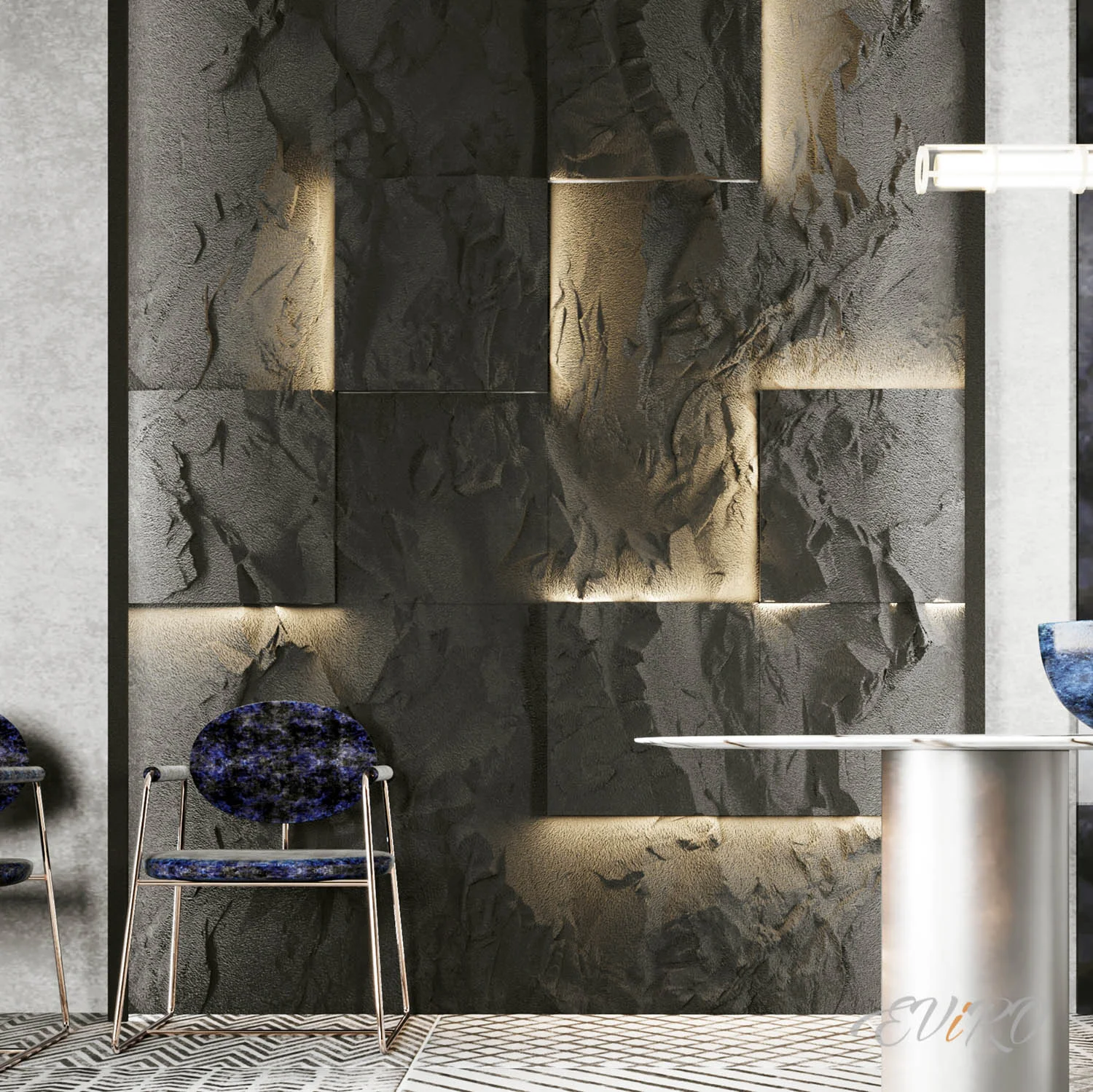 Гипсовая 3D панель EViRO Natural Rock LED